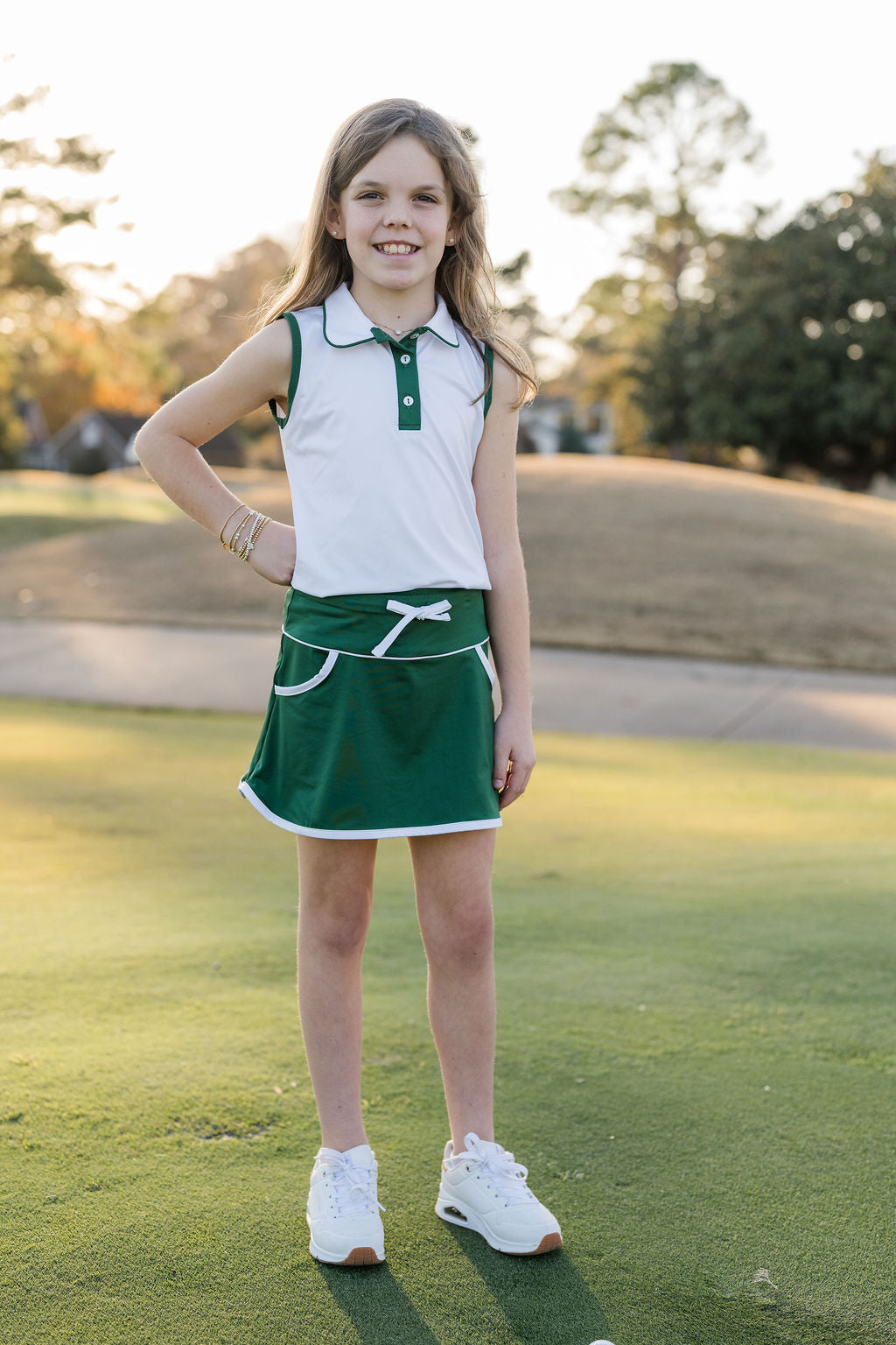Set Athletics Gabby Tank - Pure Coconut, Augusta Green - Persnickety Shop