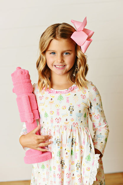 Swoon Baby by Serendipity – Pink Nutcracker Bliss Pocket Twirl Dress with Embroidery - Persnickety Shop