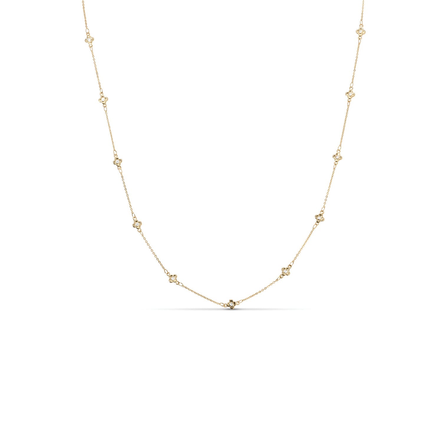 Delicate CZ Accented quatrefoil Accented Necklace - Persnickety Shop