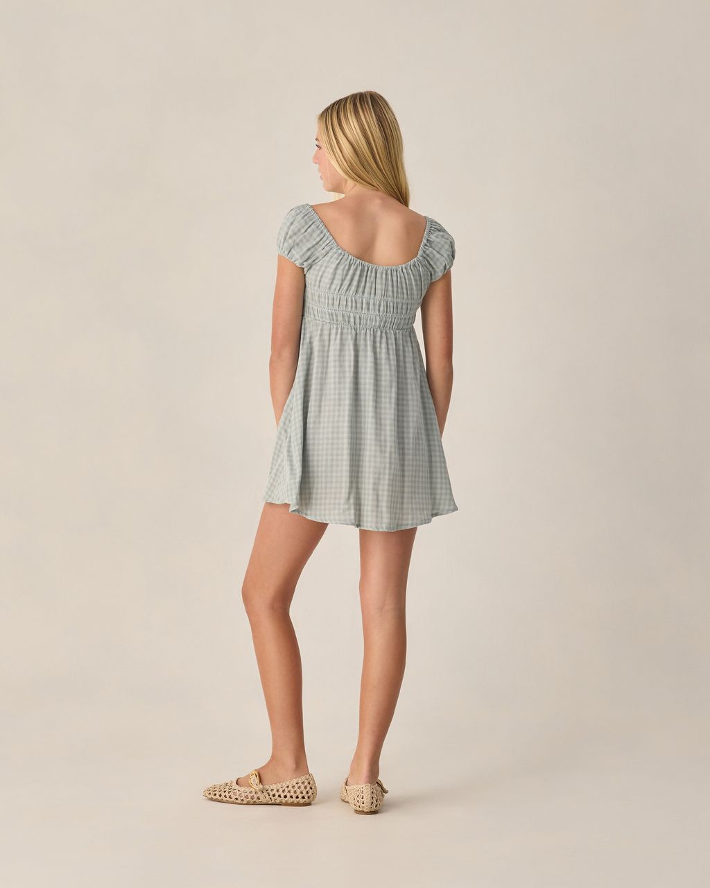 TEEN JOYA DRESS GREEN GINGHAM - Persnickety Shop