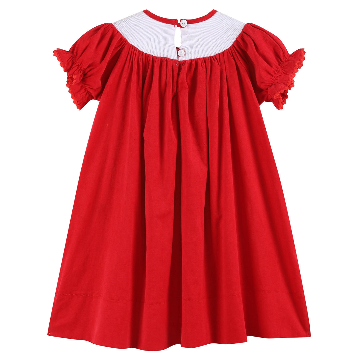 Lil Cactus Red Velvet Christmas Smocked Bishop Dress