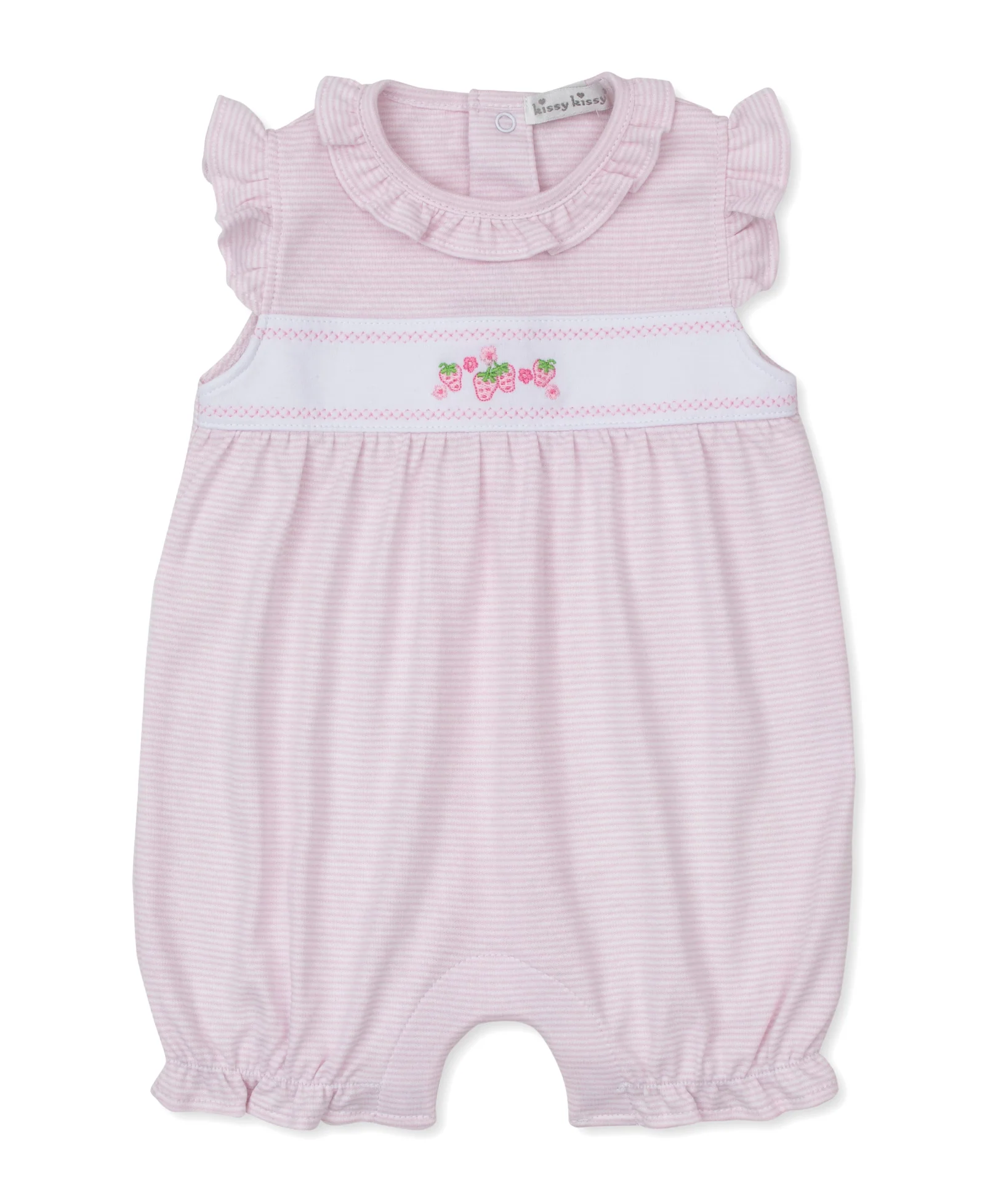 Kissy Kissy Classic Treasures SP26 Pink Stripe Short Playsuit - Persnickety Shop
