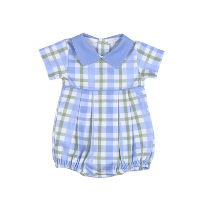 Baby Loren Blue Plaids Jon Bubble - Persnickety Shop