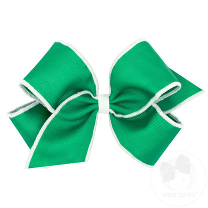 Wee Ones King Sporty Grosgrain Hair Bow with Serged Edge - Persnickety Shop