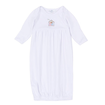Magnolia Baby Little Manger Hand-Embroidered Gathered Gown