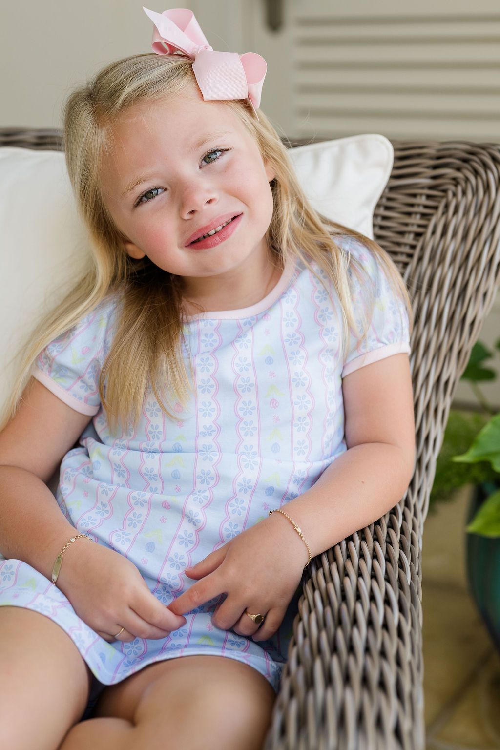 Blue Floral Scallop Play Dress - Persnickety Shop