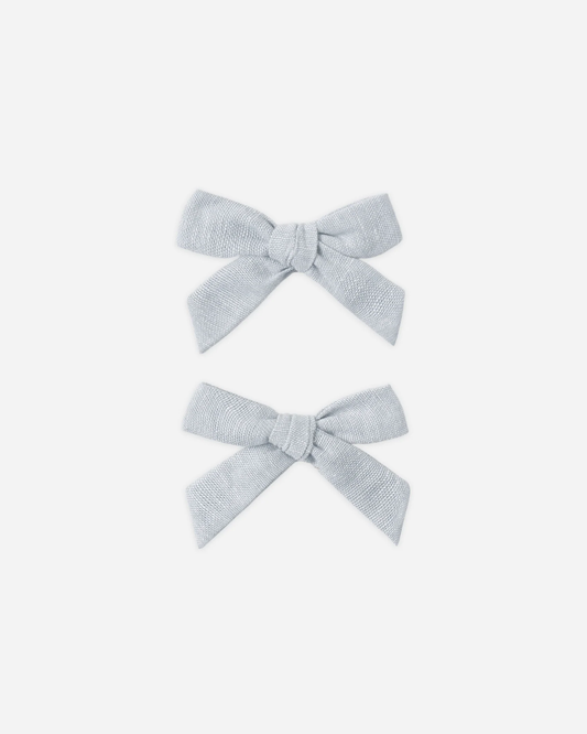RYLEE + CRU Bows, Set Of 2 Heathered Light Blue - Persnickety Shop
