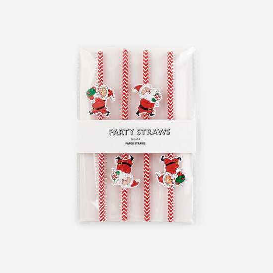 Cocktails with Santa Paper Straws, 7.75" - Persnickety Shop