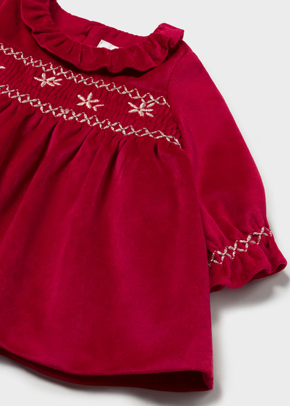 Mayoral Baby Girl Red Velvet Christmas Dress