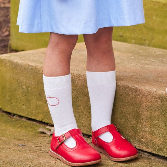 Little English Knee Highs - Navy Bow