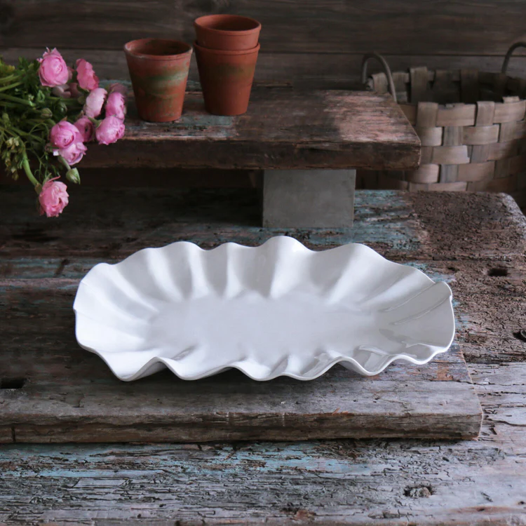 VIDA Bloom Large Oval Platter (White) - Persnickety Shop