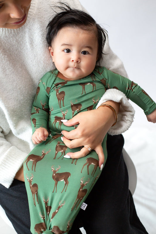 Goosies- Knotted Gown - Deer-0-3M