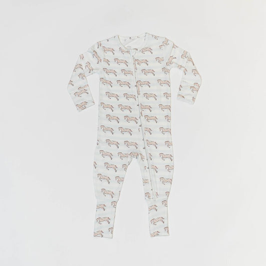Saltwater Boys BABY ROMPER- BLUE HORSES