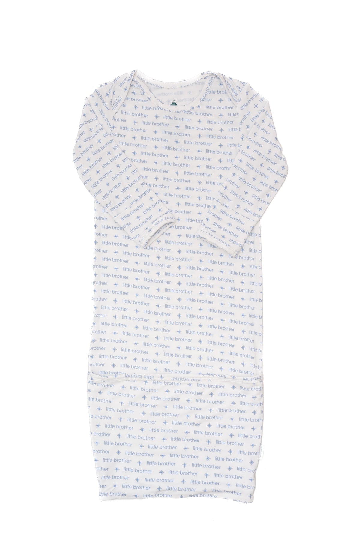 Boys Blue Little Brother Newborn Gown