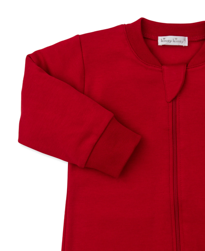 Kissy Kissy Baby's First Christmas 25 Red Zip Footie - Persnickety Shop