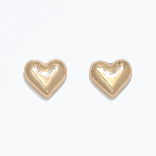 Earrings-Polished Gold Heart