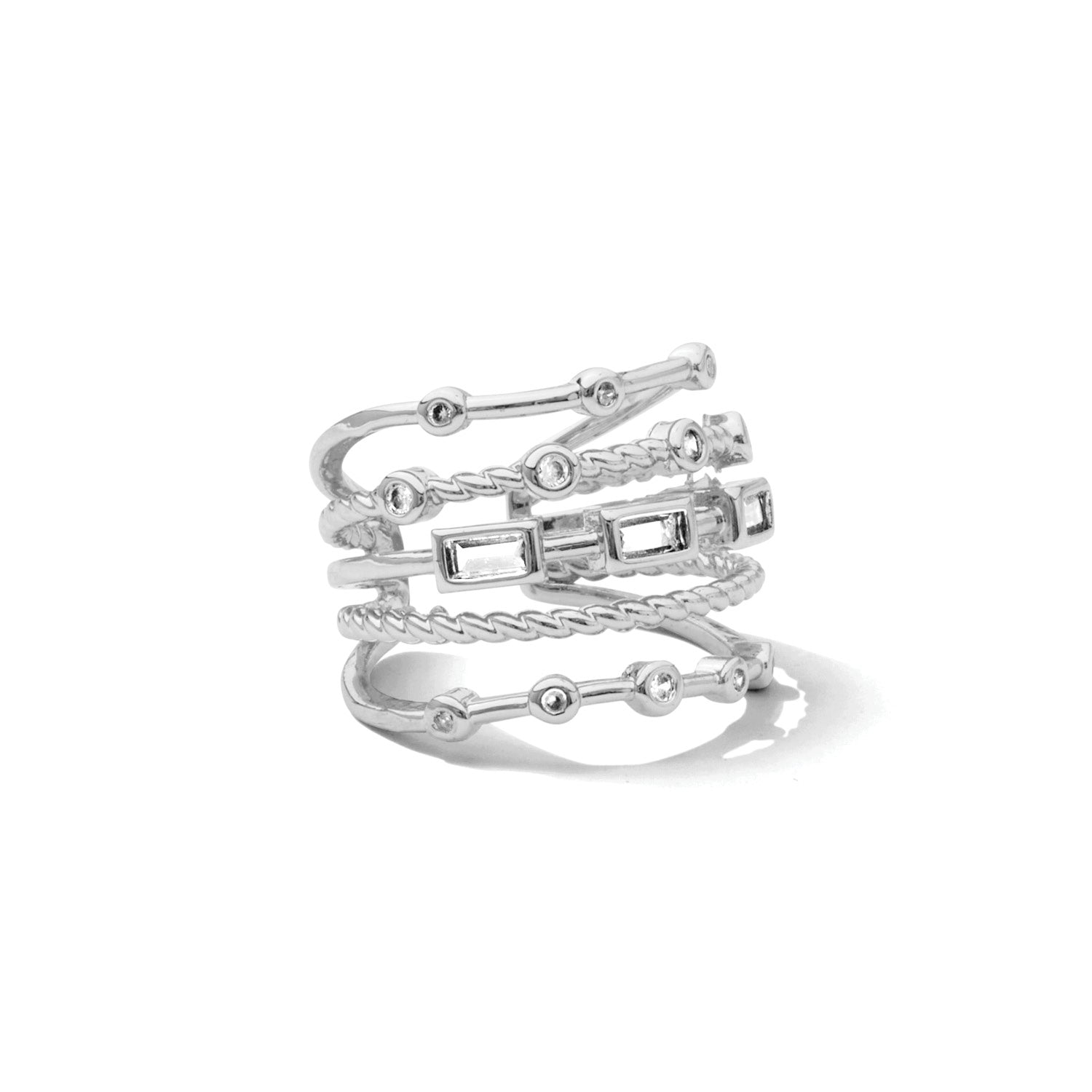 Layered Statement Ring Silver - Persnickety Shop