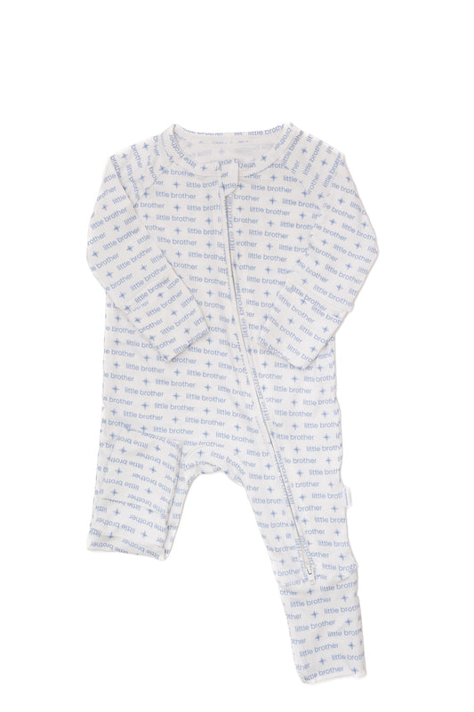 Boys Blue Little Brother Romper