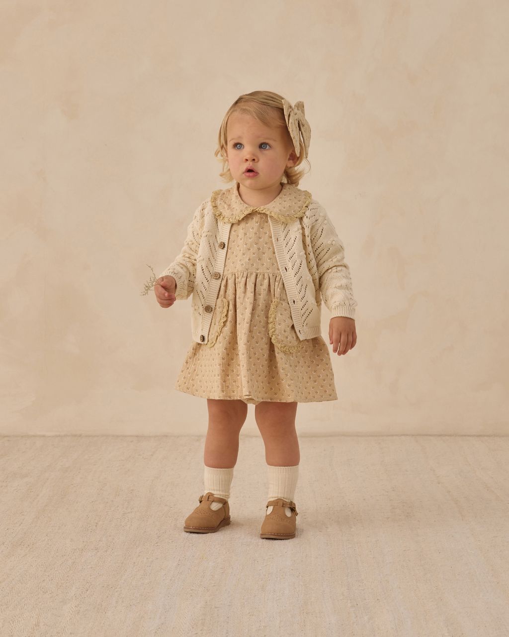 Ruffle Collar Jersey Dress || Flower Field - Persnickety Shop