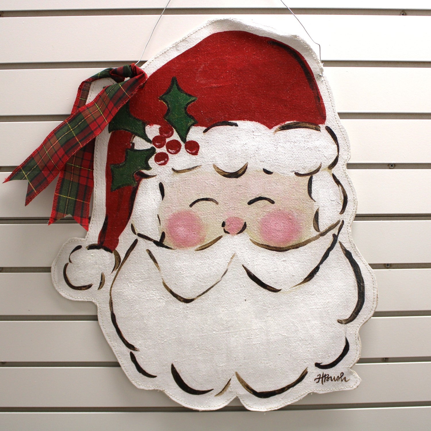 19.7x23.5" Handpainted Door Décor Santa ©Haley Bush - Persnickety Shop