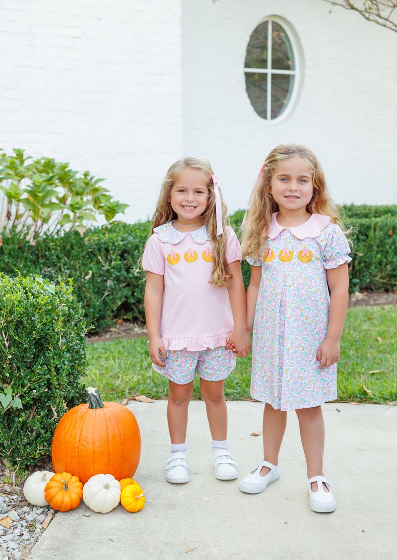 Trotter Street Kids Pumpkin Floral Dress