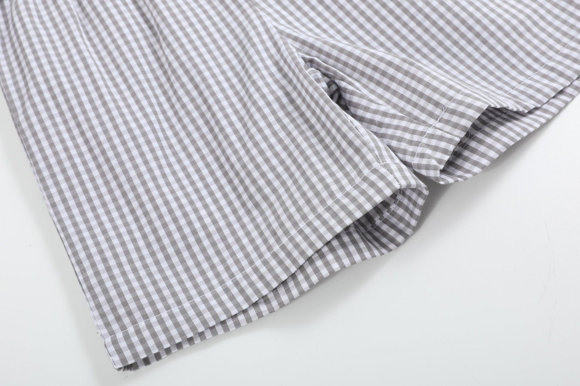 Light Gray Mallard Smocked Shirt and Shorts - Persnickety Shop