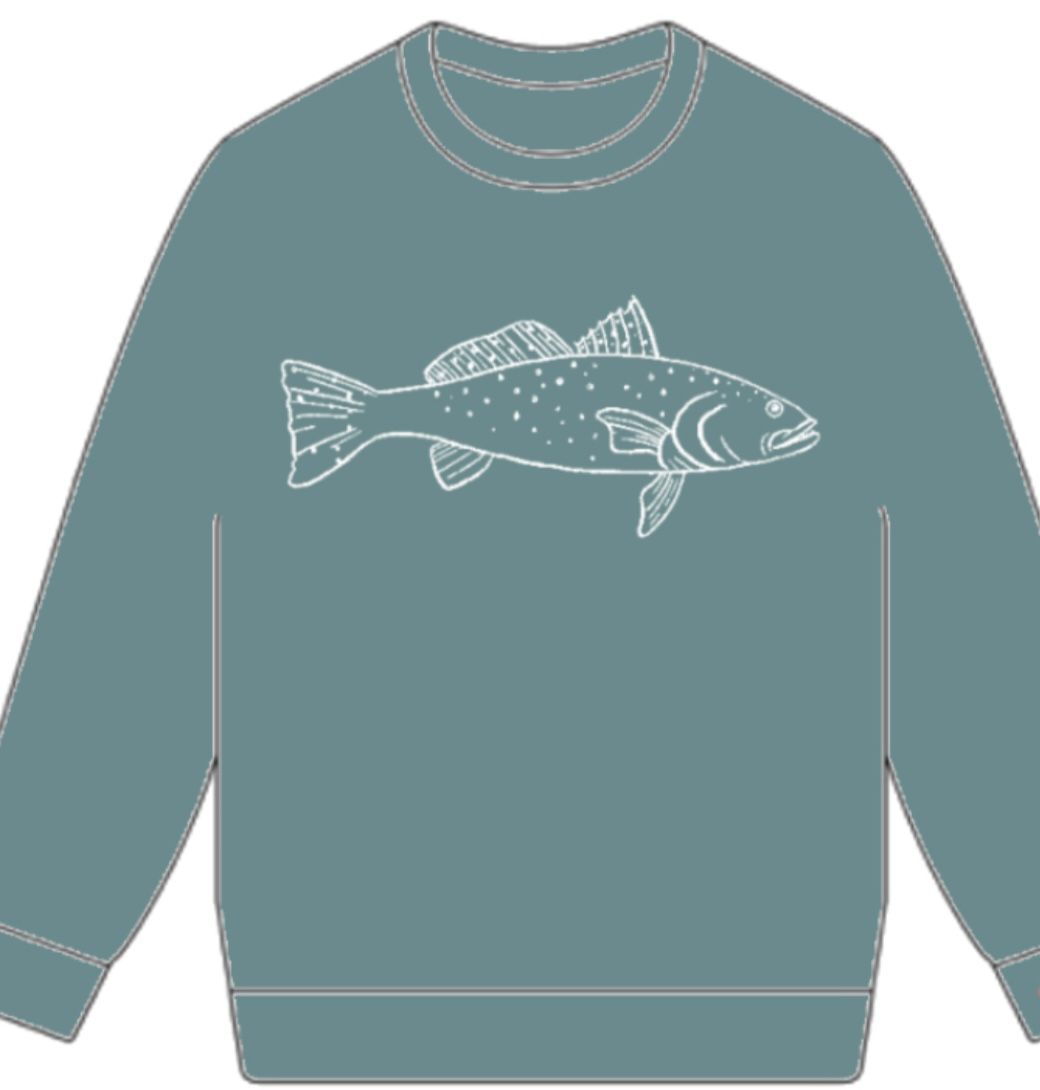 Mustard & Ketchup Kids Seafoam Green Trout Sweatshirt - Persnickety Shop