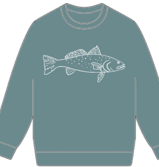 Mustard & Ketchup Kids Seafoam Green Trout Sweatshirt - Persnickety Shop
