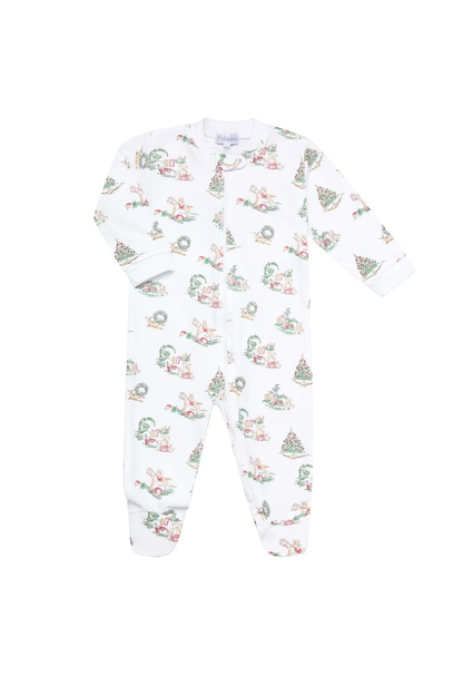 Nellapima Christmas Toile Zipper Footie - Persnickety Shop