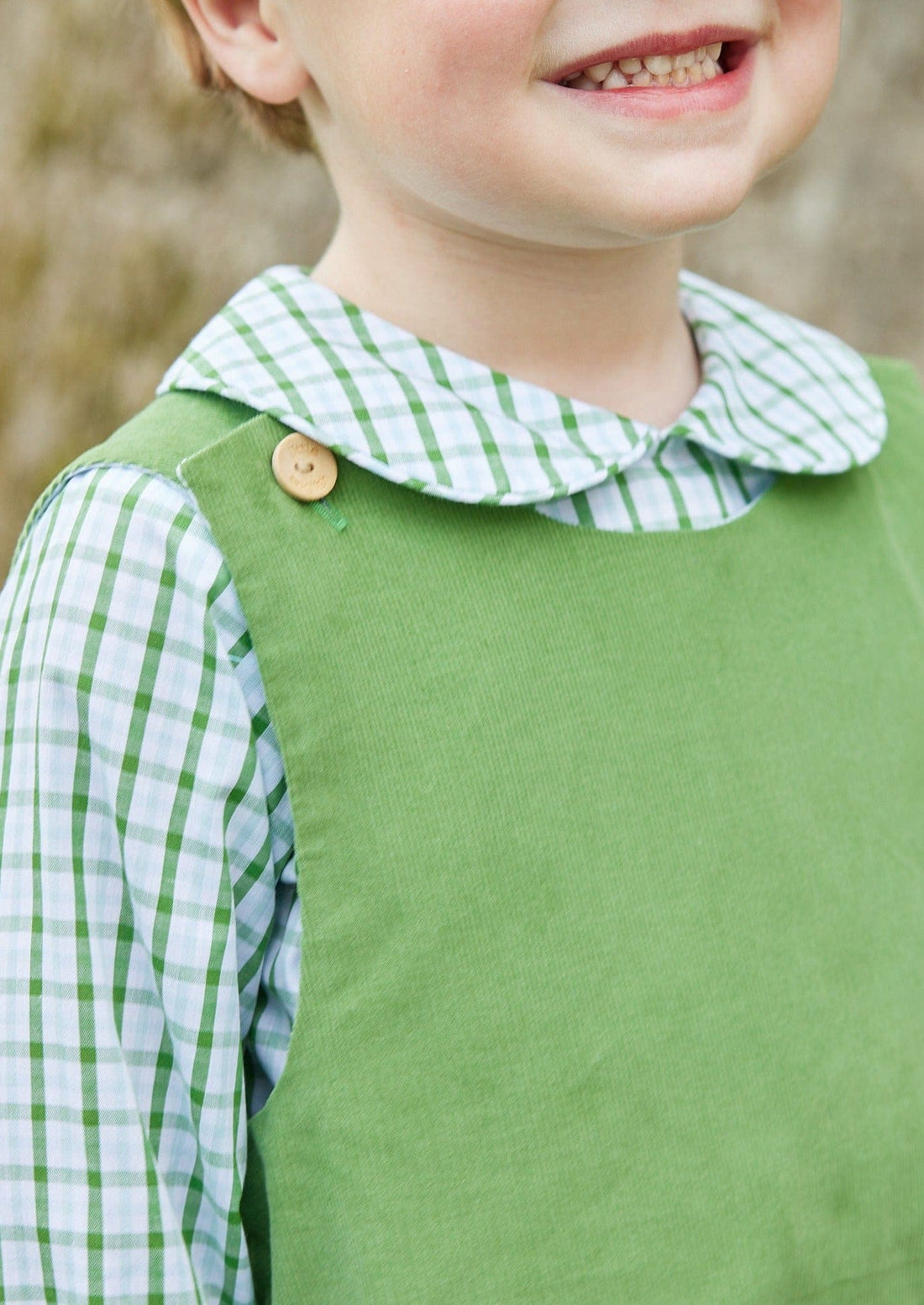 Little English Campbell Overall - Watercress Corduroy