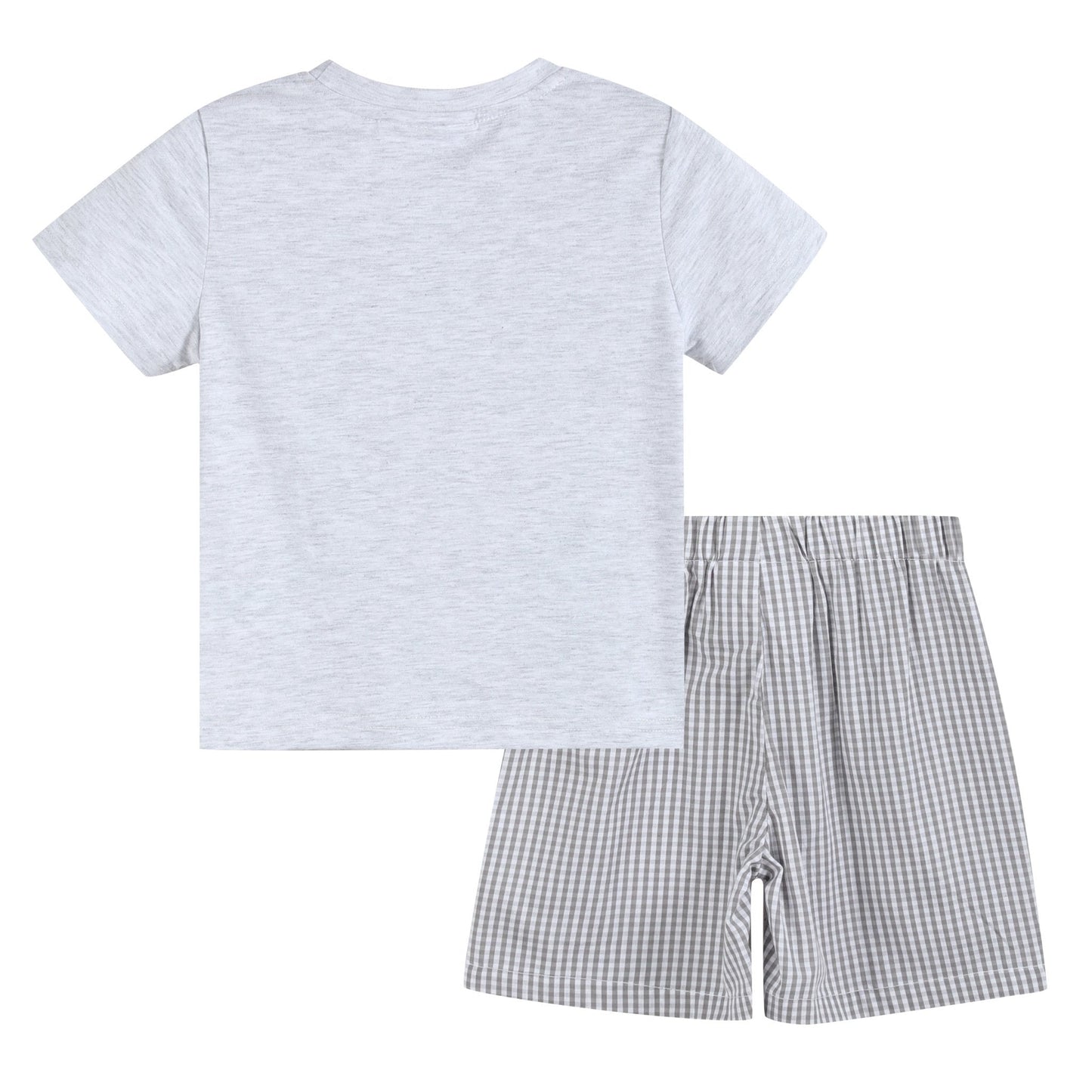 Light Gray Mallard Smocked Shirt and Shorts - Persnickety Shop