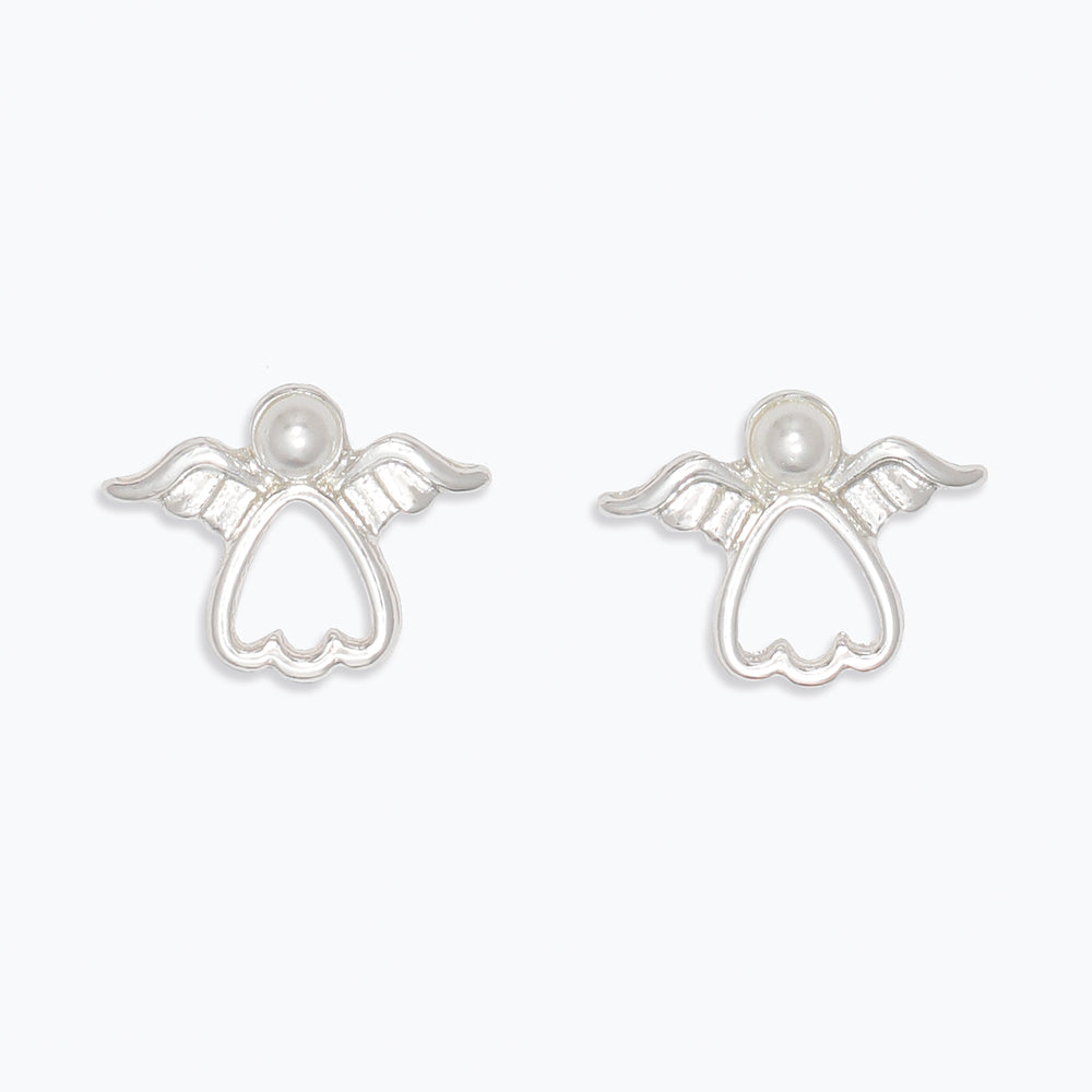Earrings-Silver Angels with Pearls