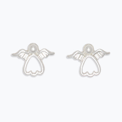 Earrings-Silver Angels with Pearls