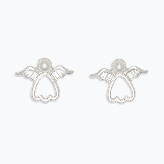 Earrings-Silver Angels with Pearls