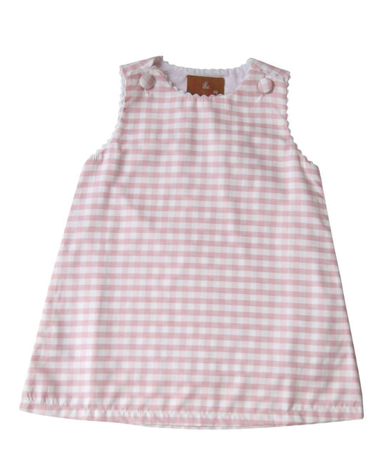 Addison Pink Gingham Ric Rac Dress - Persnickety Shop