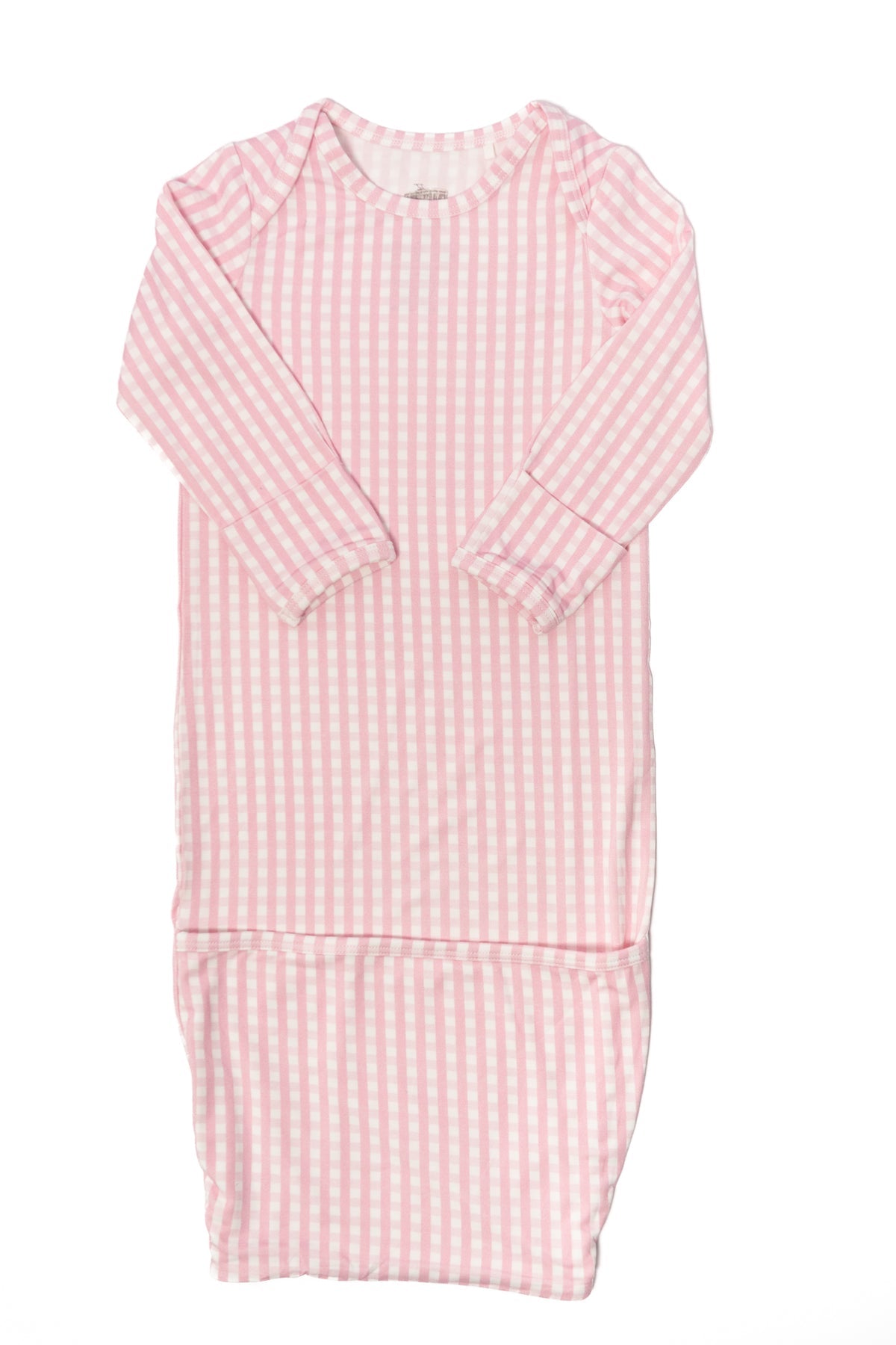 Girls Pink Gingham Newborn Gown