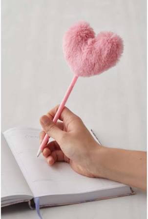 iScream Pink Furry Heart Pens - Persnickety Shop