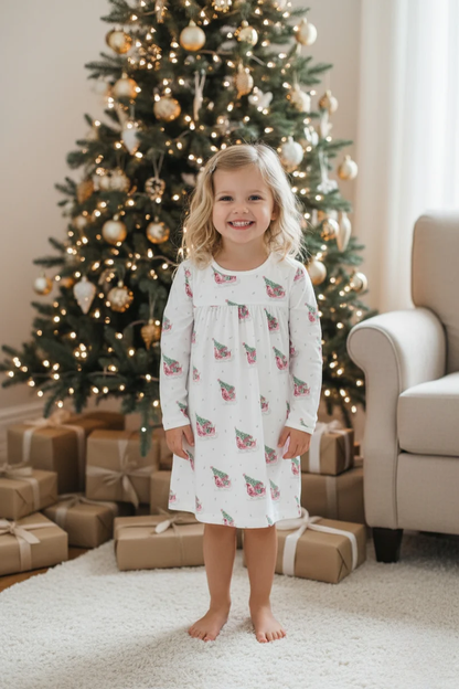 Nellapima Red Merry Sleighs Playtime Dress - Persnickety Shop