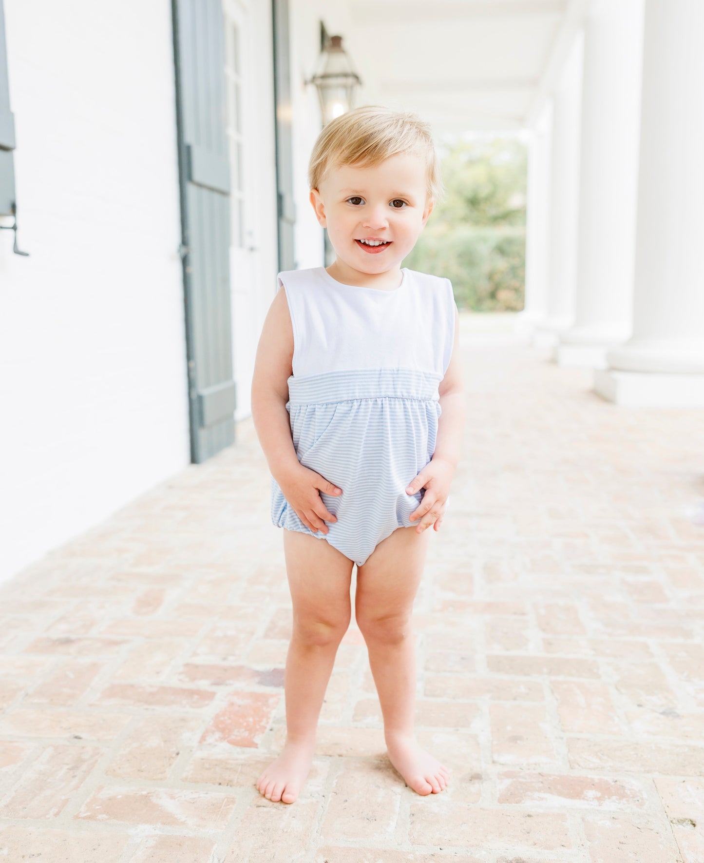 Jellybean Boy Benjamin Bubble- Light Blue Stripe - Persnickety Shop