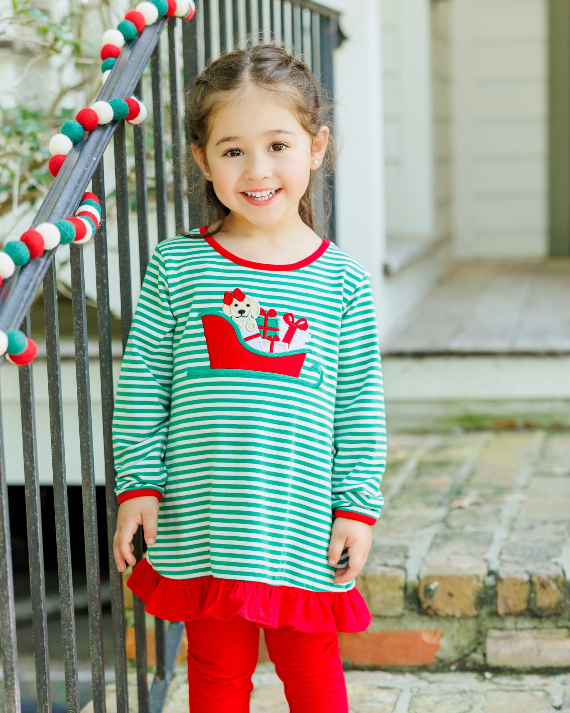 PRE-ORDER | Santa Paws Ruffle Pants Set Jellybean by Smock Candy (Copy) - Persnickety Shop