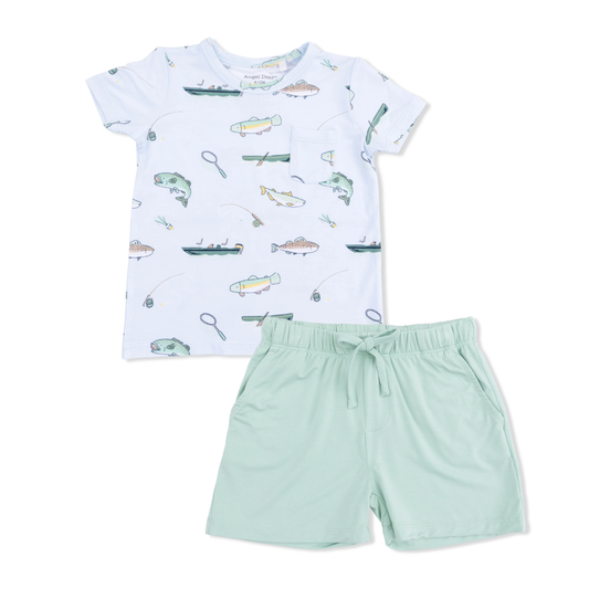 Fishing - Crew Neck Tee with Casual Short - Persnickety Shop