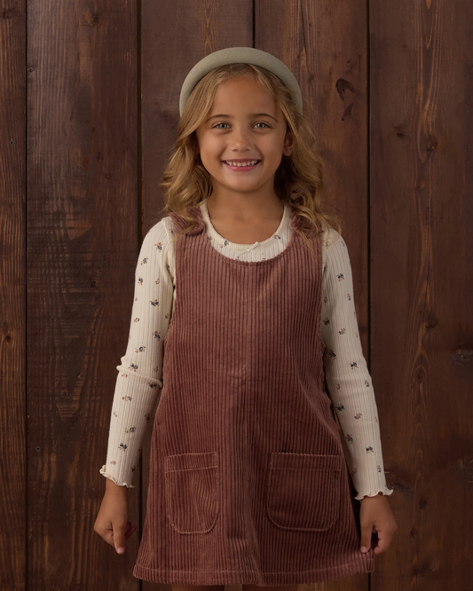 RYLEE + CRU RIBBED LONG SLEEVE NATURAL DITSY