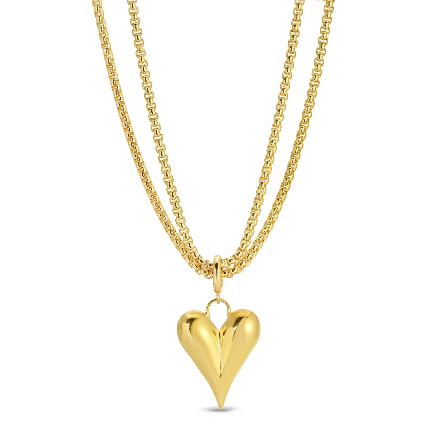 Long or Doubled Up Elongated Bubble Heart Necklace