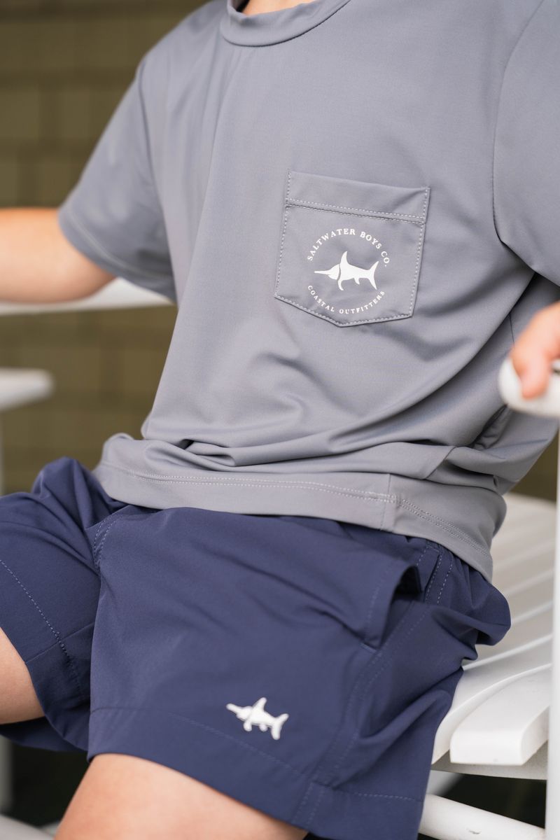 SALTWATER BOYS COMPANY PERFORMANCE POCKET TEE- GOLF