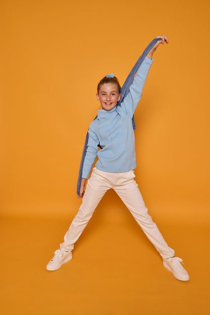 Bisby Ribbed Turtleneck - Ice Blue
