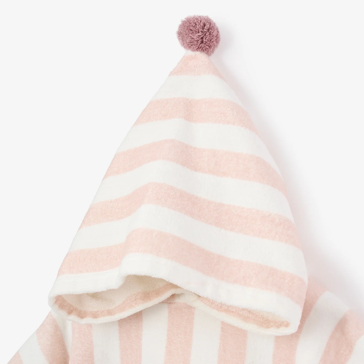 PINK STRIPE HOODED TERRY PONCHO
