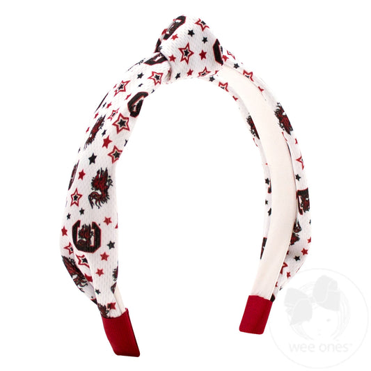 South Carolina/Clemson Logo Print Soft Ripple-Textured Knot Wrap Headband - Persnickety Shop