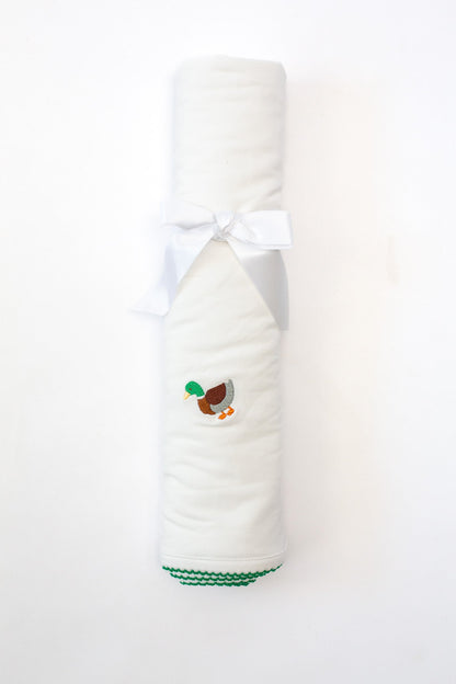 Goosies-  Mallard Embroidered Pip Blanket