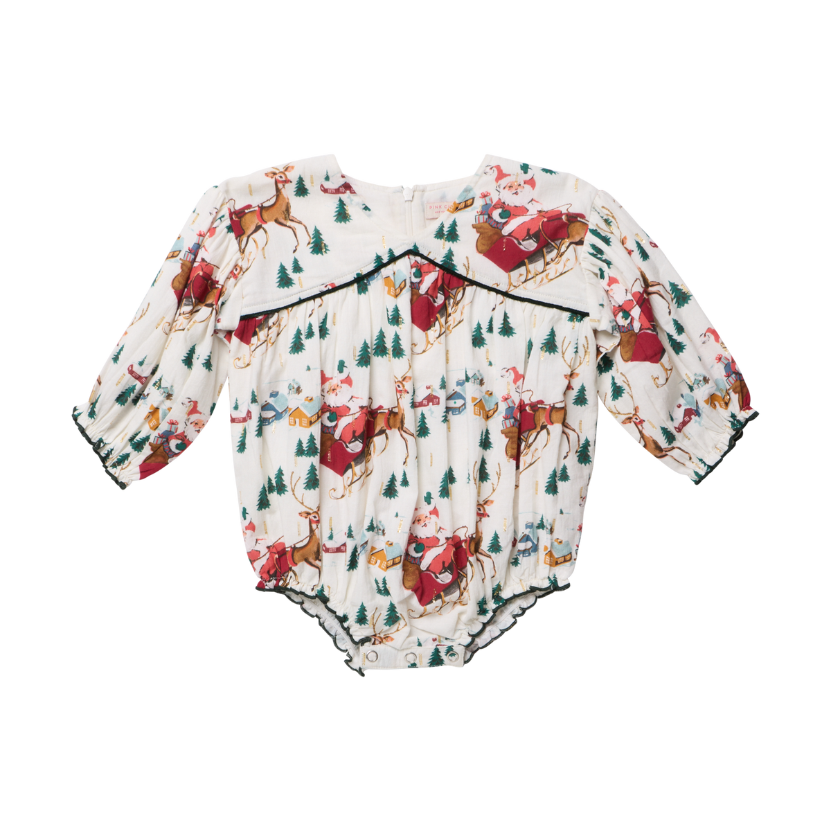 Pink Chicken Baby Girls Wynne Bubble- Santa's Sleigh - Persnickety Shop