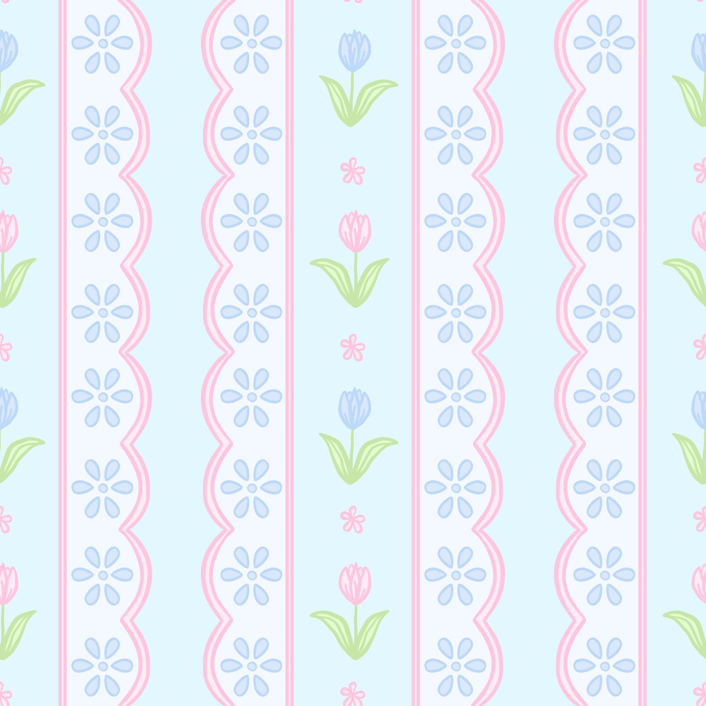 Blue Floral Scallop Play Dress - Persnickety Shop